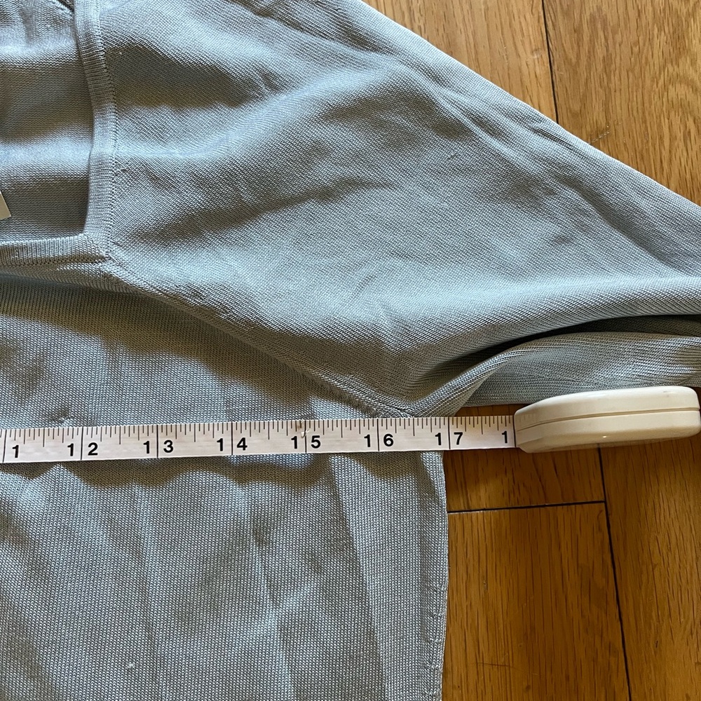 Ann Taylor Soft Blue Ruched Long Sleeve Blouse - Picture 3 of 9